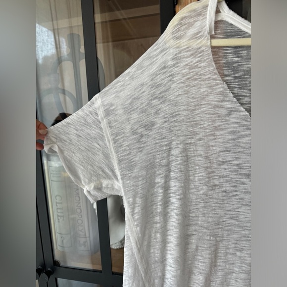 Free People tee oversized Care All I Need we the free scoop short sleeve pocket - Picture 7 of 10